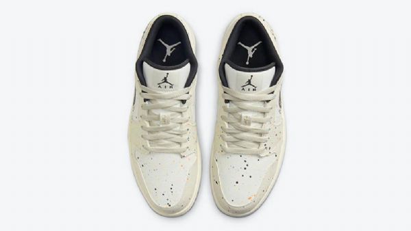Nike Air Jordan 1 Low Tops Paint Splatter Brushstroke Sko Herre Khaki