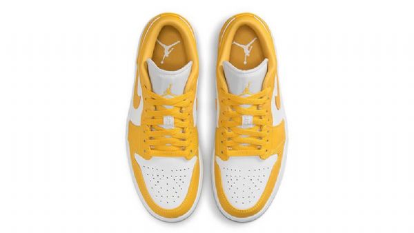 Nike Air Jordan 1 Low Tops Pollen Sko Dame Gul Hvite