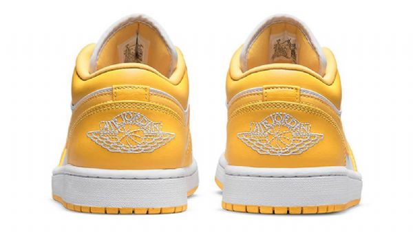 Nike Air Jordan 1 Low Tops Pollen Sko Dame Gul Hvite
