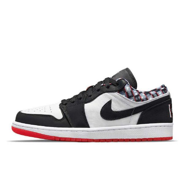 Nike Air Jordan 1 Low Tops Quai 54 Sko Dame Svarte Grå