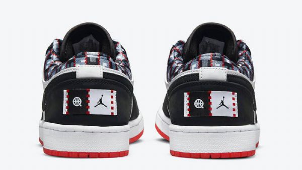 Nike Air Jordan 1 Low Tops Quai 54 Sko Dame Svarte Grå