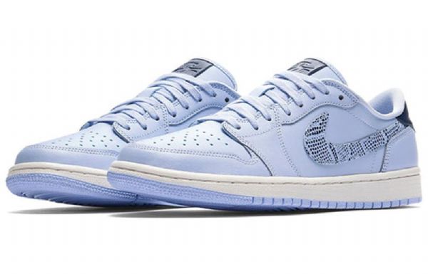 Nike Air Jordan 1 Low Tops Retro Basketball Shoes Dame Blå