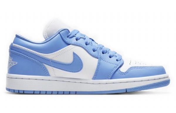Nike Air Jordan 1 Low Tops Retro Basketball Shoes Dame Blå Hvite
