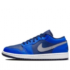 Nike Air Jordan 1 Low Tops Retro Basketball Shoes Dame Blå Hvite