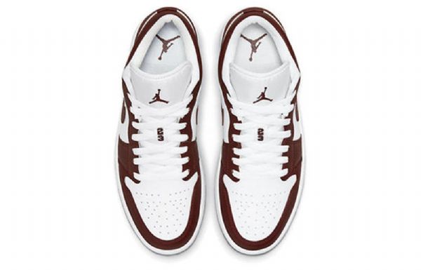 Nike Air Jordan 1 Low Tops Retro Basketball Shoes Dame Burgunder Hvite