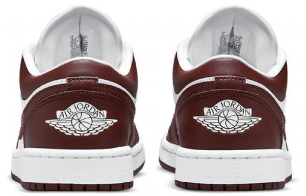 Nike Air Jordan 1 Low Tops Retro Basketball Shoes Dame Burgunder Hvite
