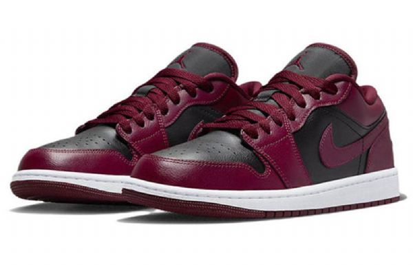 Nike Air Jordan 1 Low Tops Retro Basketball Shoes Dame Burgunder Svarte