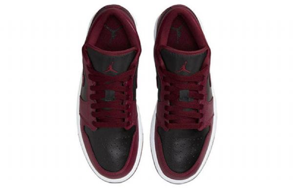 Nike Air Jordan 1 Low Tops Retro Basketball Shoes Dame Burgunder Svarte