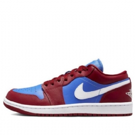Nike Air Jordan 1 Low Tops Retro Basketball Shoes Dame Dyp Rød Blå
