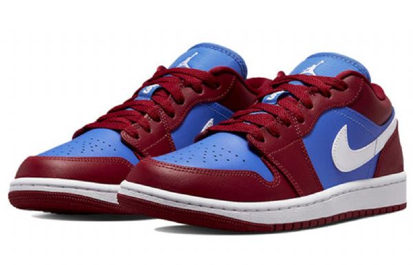 Nike Air Jordan 1 Low Tops Retro Basketball Shoes Dame Dyp Rød Blå