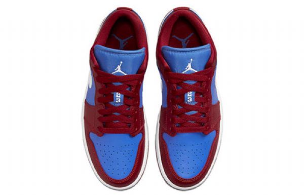 Nike Air Jordan 1 Low Tops Retro Basketball Shoes Dame Dyp Rød Blå