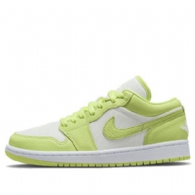 Nike Air Jordan 1 Low Tops Retro Basketball Shoes Dame Grønn Hvite