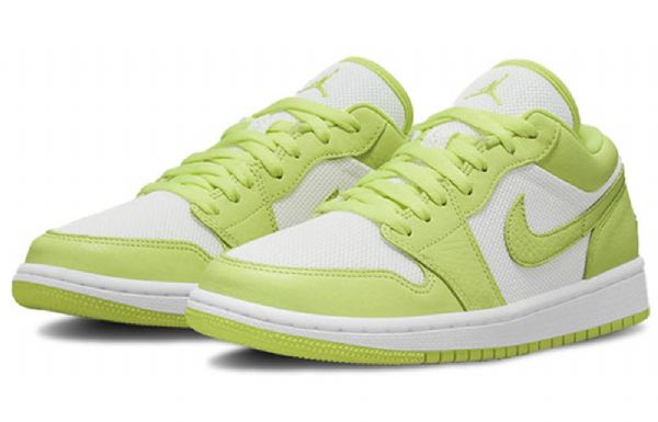 Nike Air Jordan 1 Low Tops Retro Basketball Shoes Dame Grønn Hvite