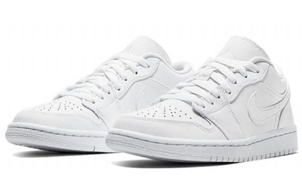 Nike Air Jordan 1 Low Tops Retro Basketball Shoes Dame Hvite