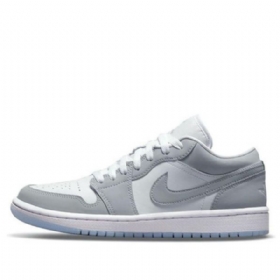 Nike Air Jordan 1 Low Tops Retro Basketball Shoes Dame Hvite Grå