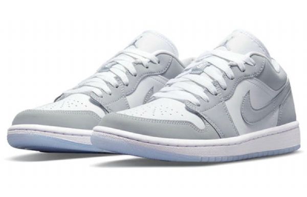 Nike Air Jordan 1 Low Tops Retro Basketball Shoes Dame Hvite Grå
