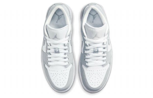 Nike Air Jordan 1 Low Tops Retro Basketball Shoes Dame Hvite Grå