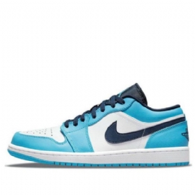 Nike Air Jordan 1 Low Tops Retro Basketball Shoes Herre Blå Hvite