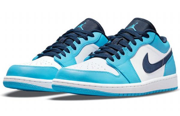 Nike Air Jordan 1 Low Tops Retro Basketball Shoes Herre Blå Hvite
