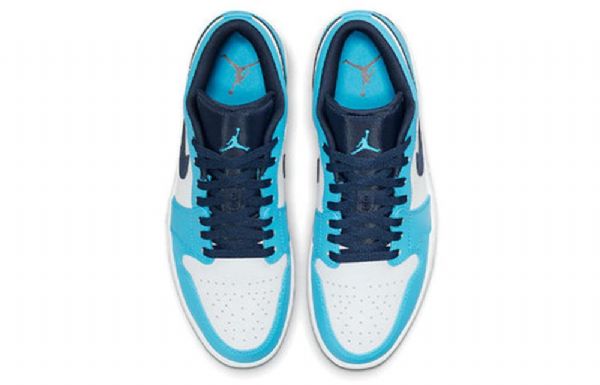 Nike Air Jordan 1 Low Tops Retro Basketball Shoes Herre Blå Hvite