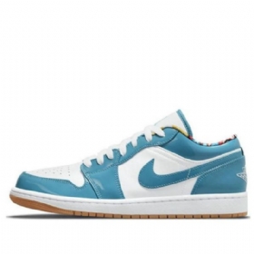 Nike Air Jordan 1 Low Tops Retro Basketball Shoes Herre Blå Hvite