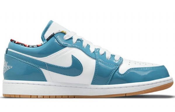 Nike Air Jordan 1 Low Tops Retro Basketball Shoes Herre Blå Hvite