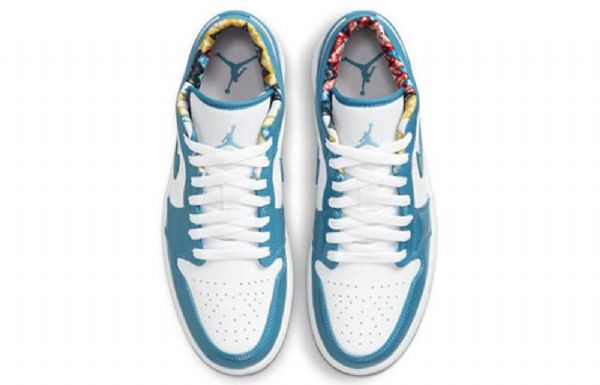 Nike Air Jordan 1 Low Tops Retro Basketball Shoes Herre Blå Hvite
