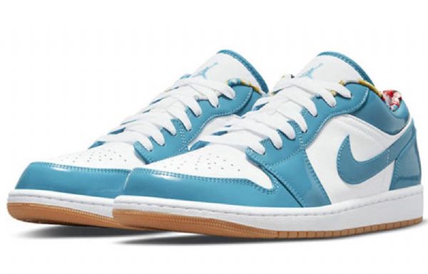 Nike Air Jordan 1 Low Tops Retro Basketball Shoes Herre Blå Hvite