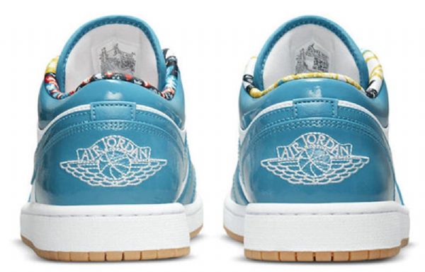 Nike Air Jordan 1 Low Tops Retro Basketball Shoes Herre Blå Hvite