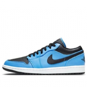Nike Air Jordan 1 Low Tops Retro Basketball Shoes Herre Blå Svarte