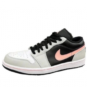 Nike Air Jordan 1 Low Tops Retro Basketball Shoes Herre Grå Korall