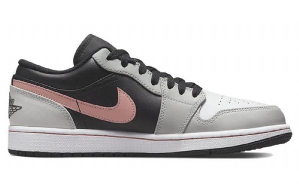 Nike Air Jordan 1 Low Tops Retro Basketball Shoes Herre Grå Korall