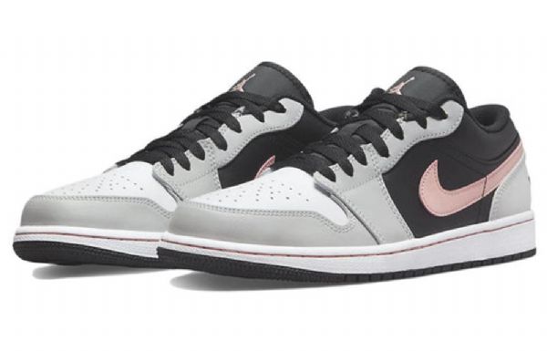 Nike Air Jordan 1 Low Tops Retro Basketball Shoes Herre Grå Korall