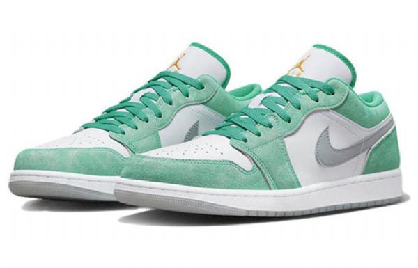 Nike Air Jordan 1 Low Tops Retro Basketball Shoes Herre Grønn Svarte