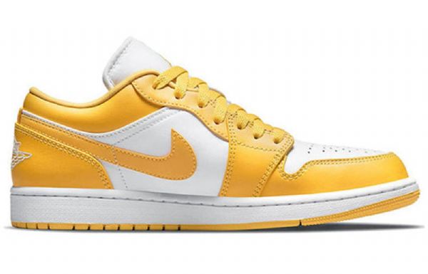 Nike Air Jordan 1 Low Tops Retro Basketball Shoes Herre Gul Hvite