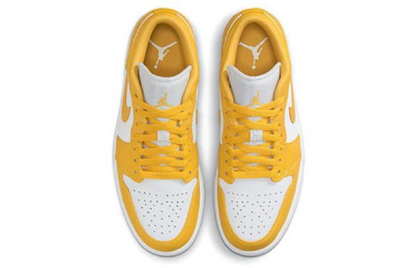 Nike Air Jordan 1 Low Tops Retro Basketball Shoes Herre Gul Hvite