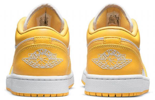 Nike Air Jordan 1 Low Tops Retro Basketball Shoes Herre Gul Hvite