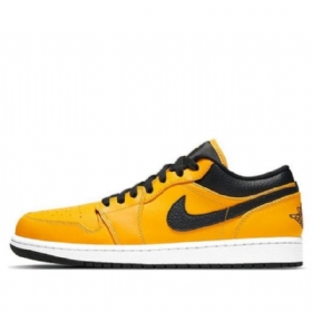 Nike Air Jordan 1 Low Tops Retro Basketball Shoes Herre Gull Svarte