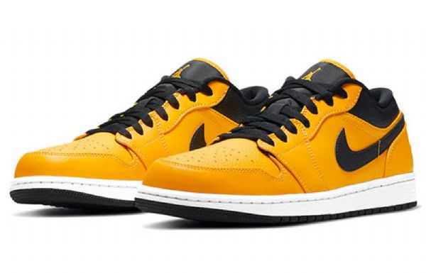 Nike Air Jordan 1 Low Tops Retro Basketball Shoes Herre Gull Svarte
