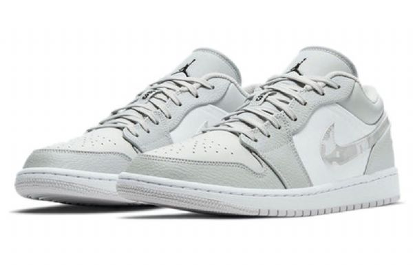Nike Air Jordan 1 Low Tops Retro Basketball Shoes Herre Hvite Camouflage