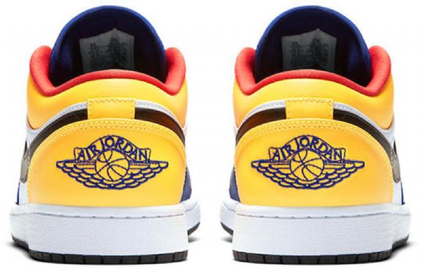 Nike Air Jordan 1 Low Tops Retro Basketball Shoes Herre Hvite Dyp Kongeblå Blå