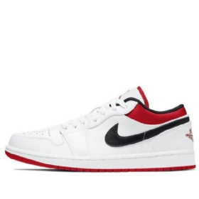 Nike Air Jordan 1 Low Tops Retro Basketball Shoes Herre Hvite Rød
