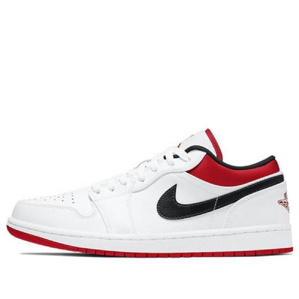Nike Air Jordan 1 Low Tops Retro Basketball Shoes Herre Hvite Rød