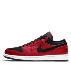 Nike Air Jordan 1 Low Tops Retro Basketball Shoes Herre Rød Svarte