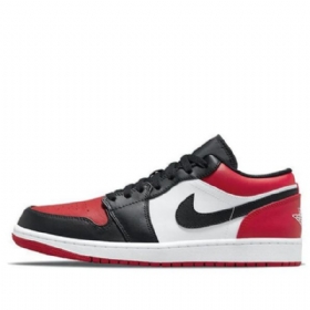 Nike Air Jordan 1 Low Tops Retro Basketball Shoes Herre Rød Svarte Hvite