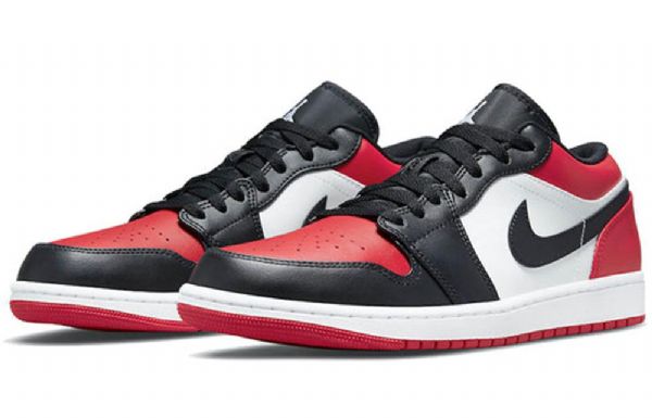 Nike Air Jordan 1 Low Tops Retro Basketball Shoes Herre Rød Svarte Hvite