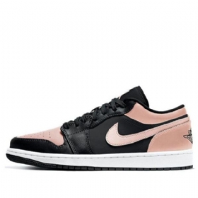 Nike Air Jordan 1 Low Tops Retro Basketball Shoes Herre Svarte Korall