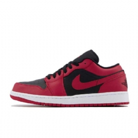 Nike Air Jordan 1 Low Tops Reverse Bred Sko Herre Rød Hvite