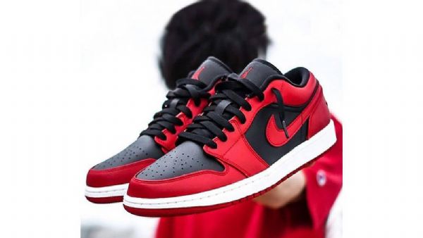 Nike Air Jordan 1 Low Tops Reverse Bred Sko Herre Rød Hvite