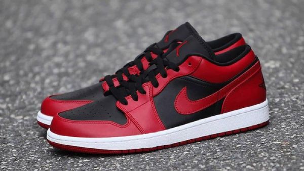 Nike Air Jordan 1 Low Tops Reverse Bred Sko Herre Rød Hvite
